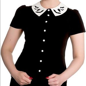 Hell Bunny Blouse with Bats in size XL